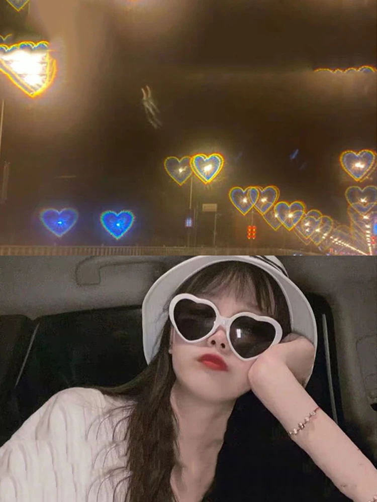 

Heart Shaped Sunglasses Love Effect Pattern for Women Girls Kids Party Glasses Romantic Confession Net Red Sunglasses Gifts