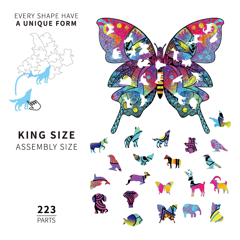 

2021 New Adult Educational Eagle Puzzle 3D Wooden Puzzle Children Wooden DIY Crafts Animal Shaped Christmas Gift Wooden Puzzle G