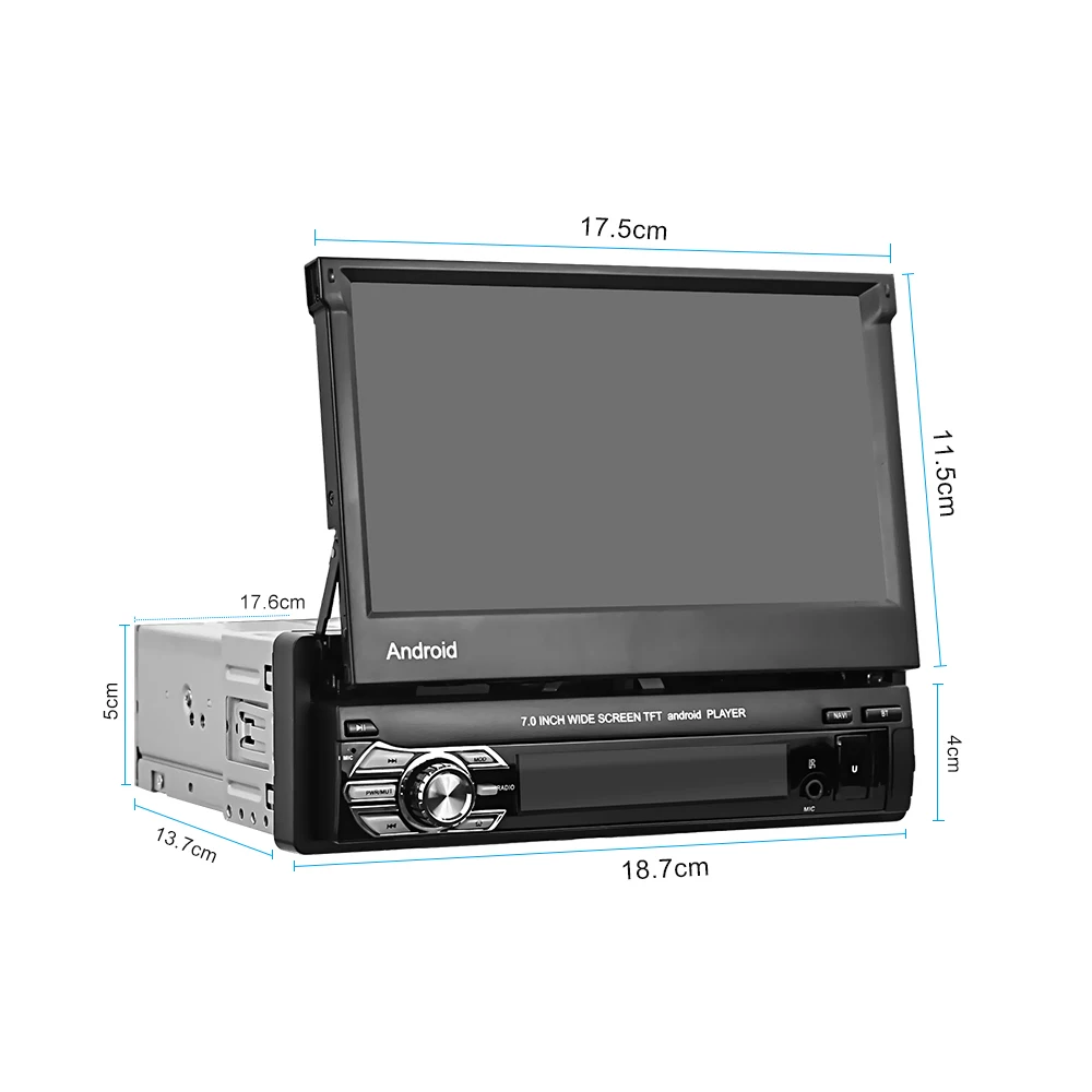 $94.39 Podofo Android 10.1 Car Radio 1 Din Stereo Receiver 7'' Touch Screen Multimedia Player GPS Wifi Bluetooth For Volkswagen Nissan