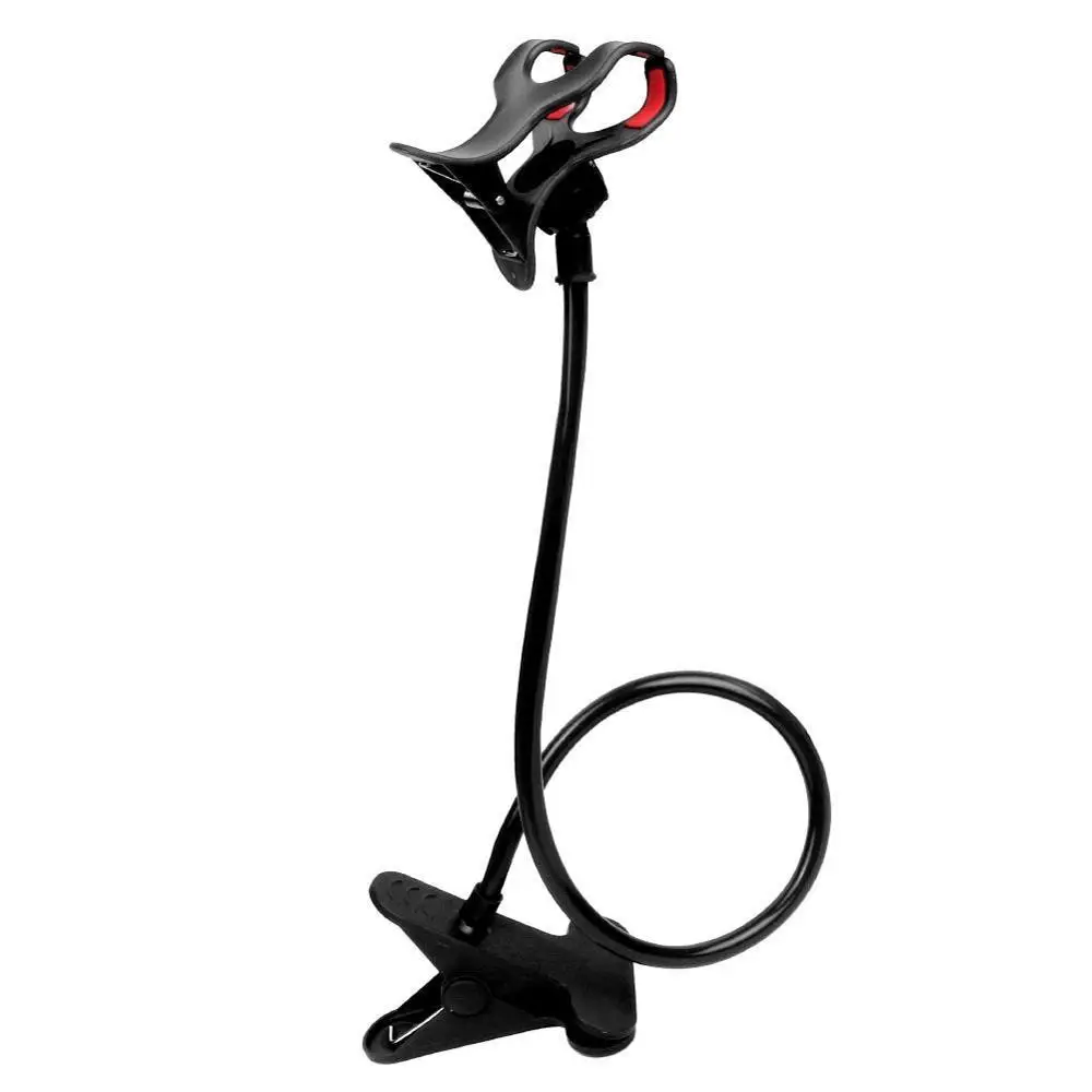 Lazy Mount Double V Clip Cell Phones Holder Clamp Flexible Goose neck Black |