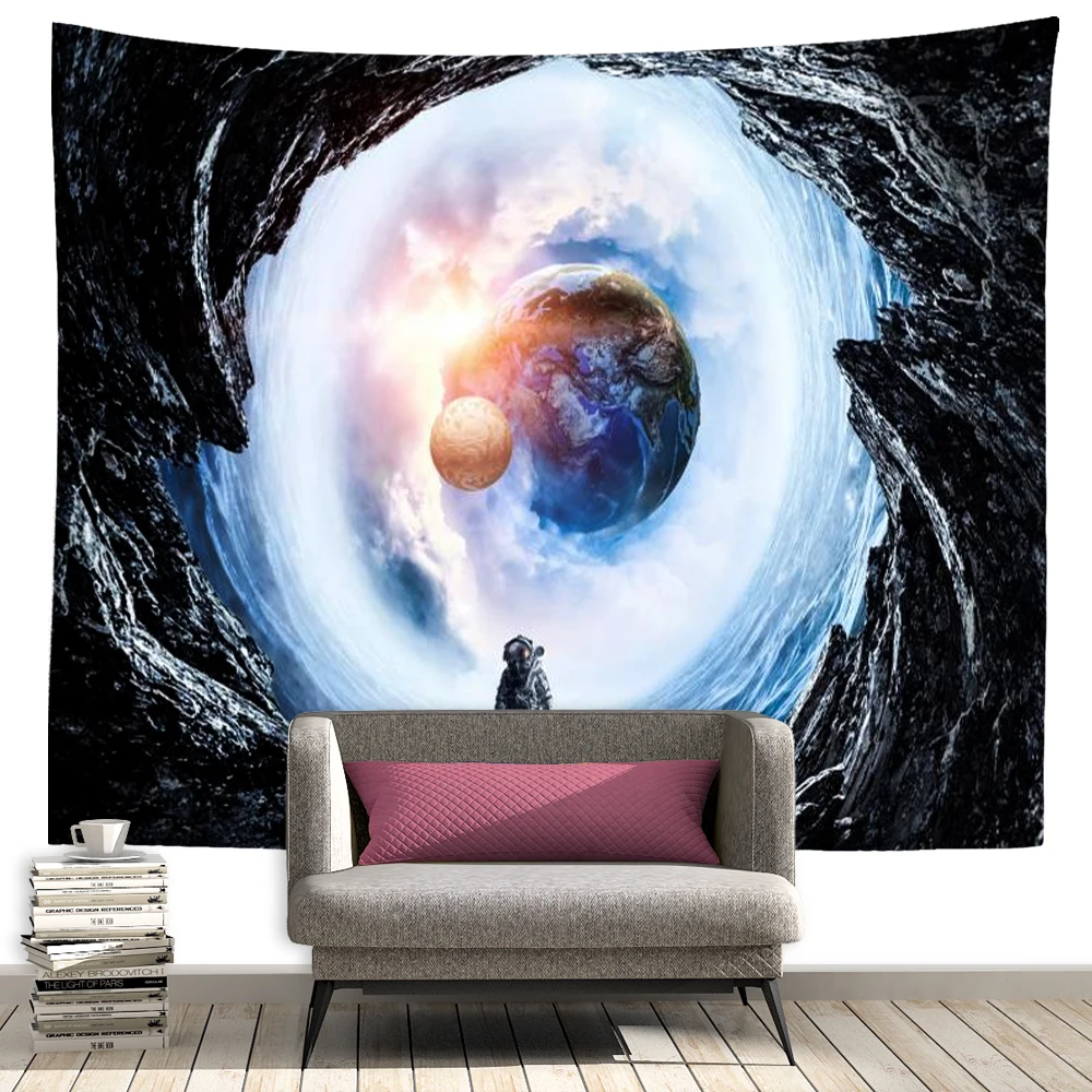 SepYue Fantasy Space Astronaut Tapestry Galaxy Spaceman Starry Art Print Wall Hanging for Home Decor | Дом и сад
