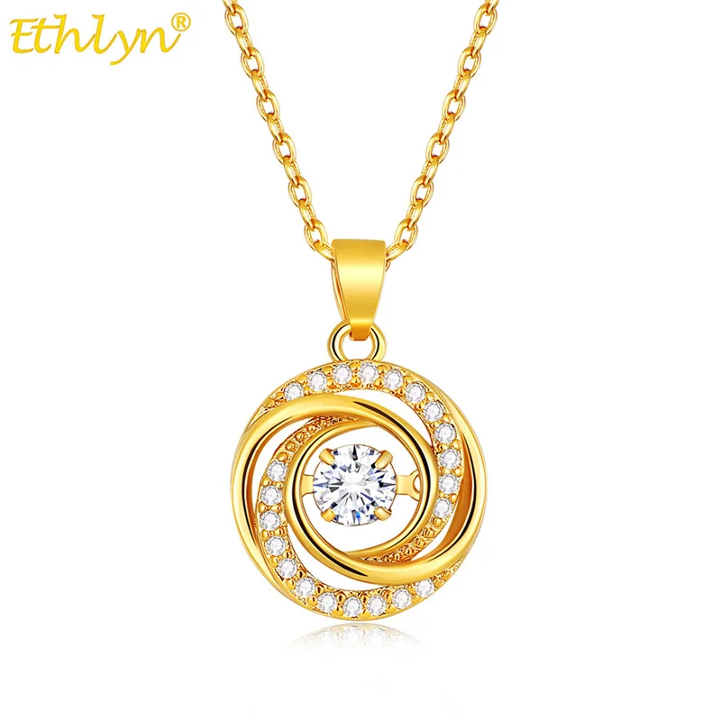 Ожерелья Ethlyn с кулоном из фианита золотого цвета лучшие подарки на день святого