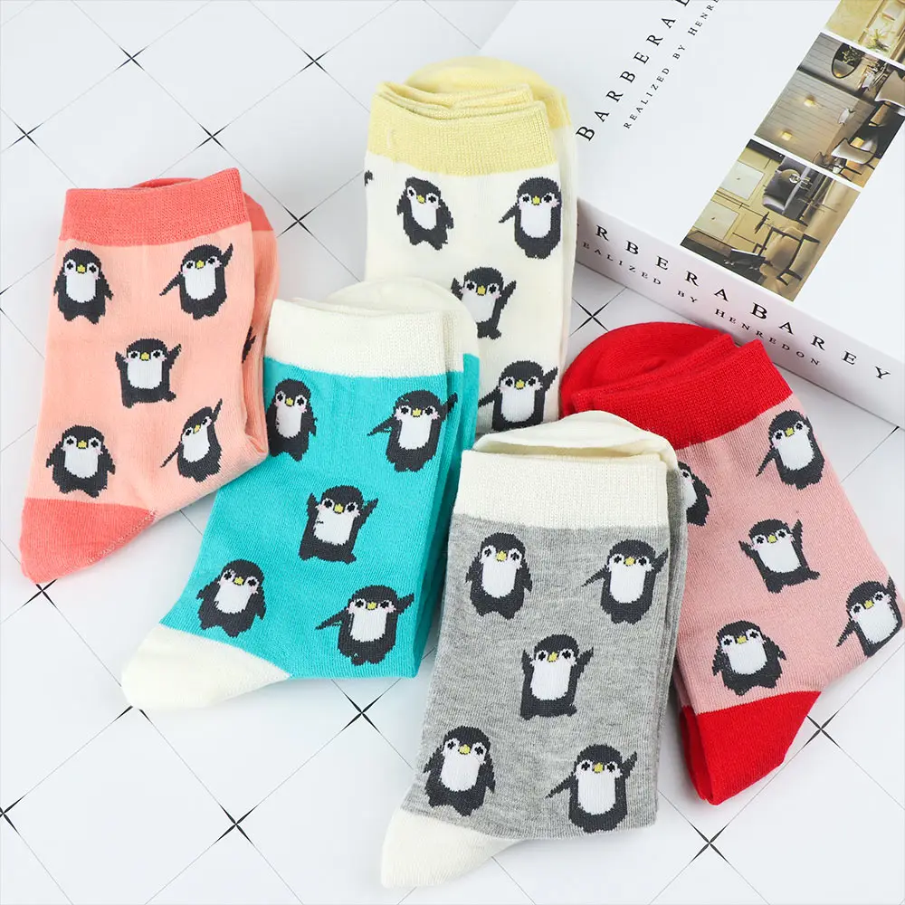 1 пара модные женские Носки с рисунком пингвина | Женская одежда