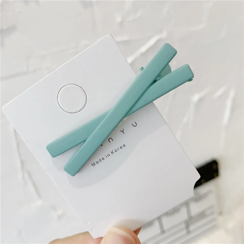 Женская матовая заколка для волос конфетного цвета крестообразный зажим с