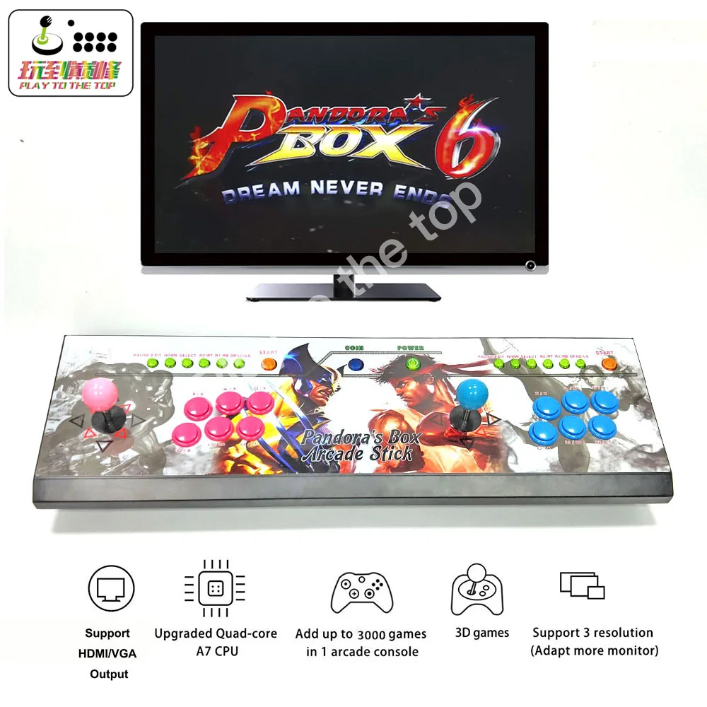 Игровая приставка Pandora Box 6 1300 в 1 2 игрока 16 ГБ/32 ГБ можно добавить игровой джойстик