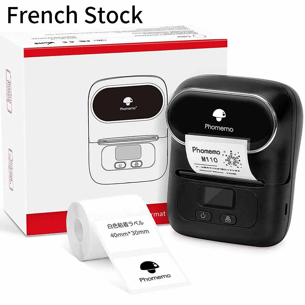 

French Stock Phomemo M110 Label Maker Impresora Wireless for Smart Phone Thermal Logo Sticker Printer Sticky Machine