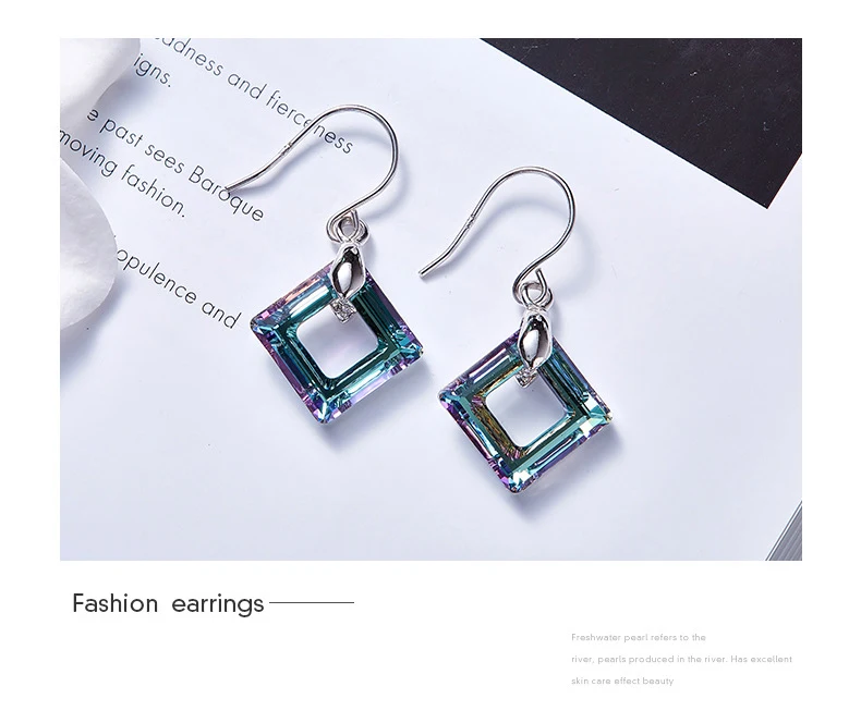 Warme Farben, женские серьги с кристаллами Swarovski, S925, серебряные серьги-капли с кристаллами, европейские ювелирные изделия, вечерние серьги