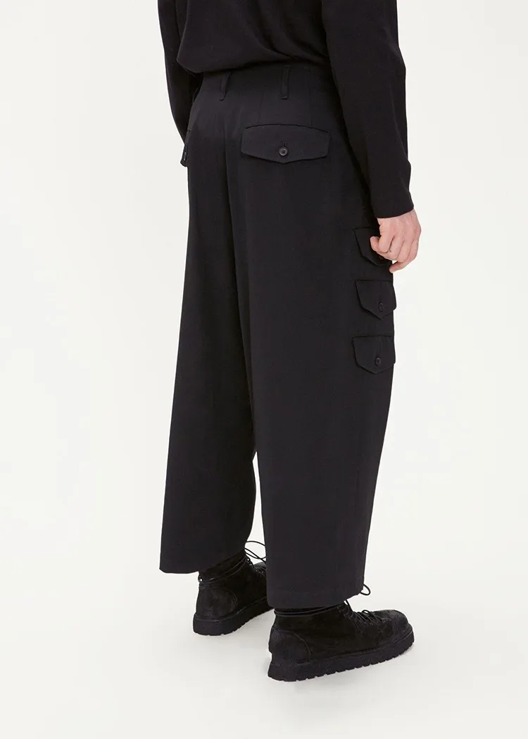 Мужские повседневные брюки широкие юбка свободные с несколькими карманами
