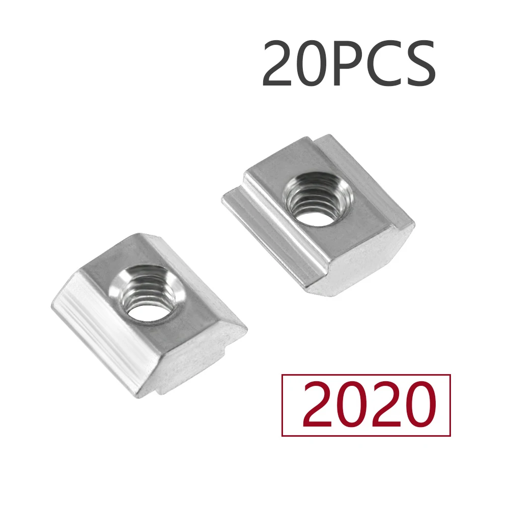 

20PCS T Sliding Nut Block Square Nuts M3 M4 M5 M6 For 2020 Aluminum Profile Slot Zinc Coated Plate Aluminum For 3D Printer Parts