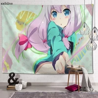 wall tapestry japanese anime eromanga sensei background decorative wall hanging for living room bedroom dorm room home decor