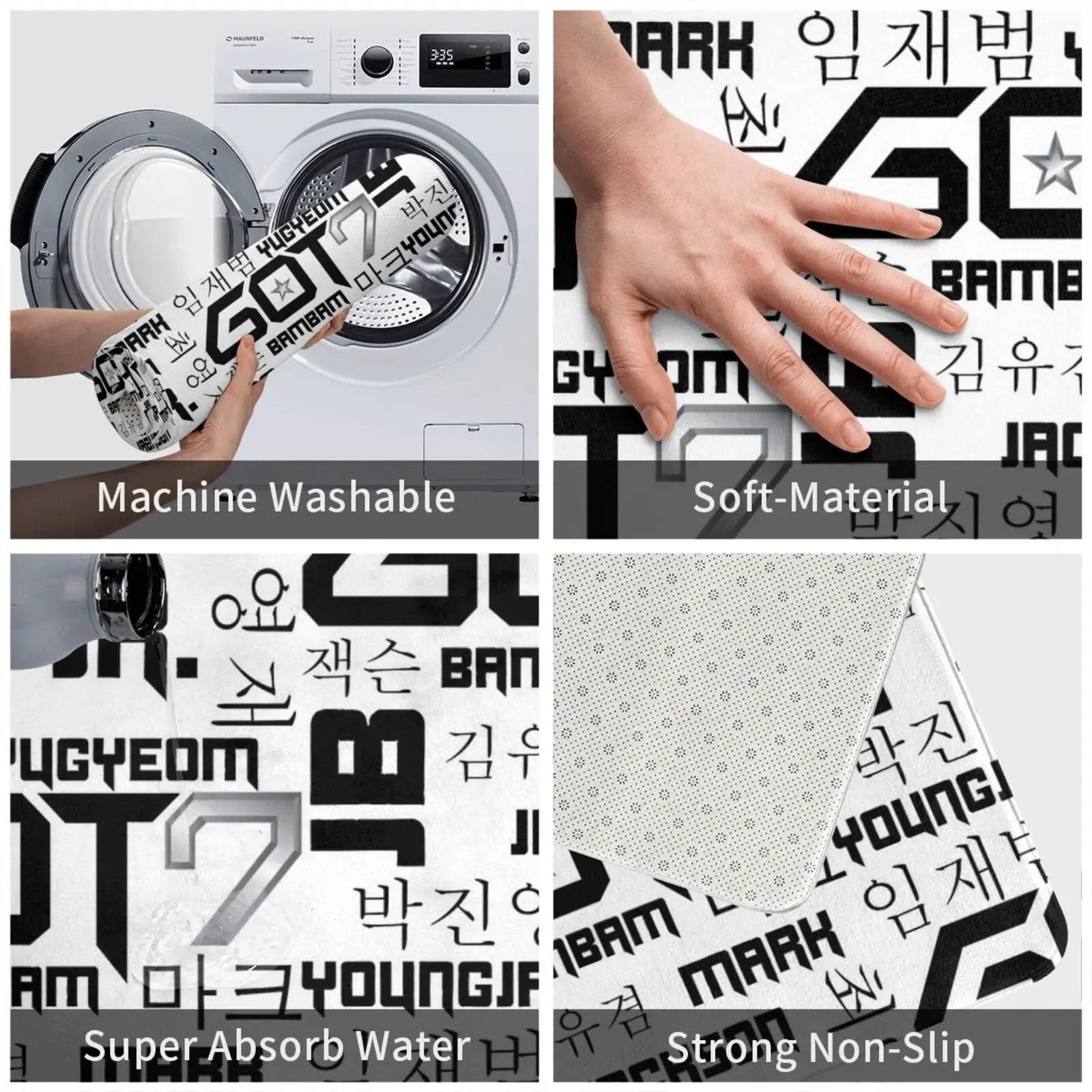 Коврик Got7 мягкий ковер Kpop корейский популярный бэмм Джексон Jr Mark Youngjae Yugyeom Jb