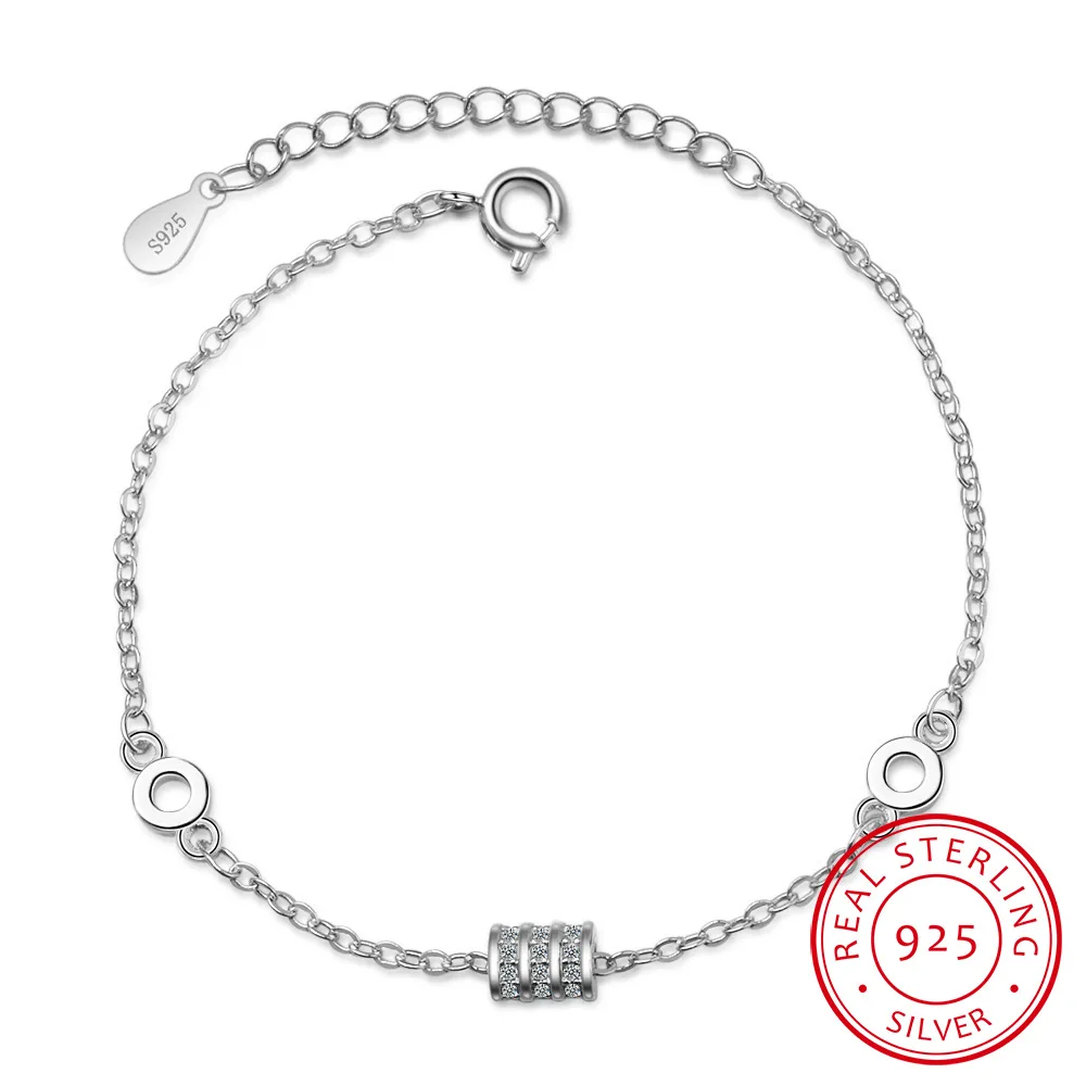 Нежный браслет из стерлингового серебра 925 пробы с микро покрытием для женщин