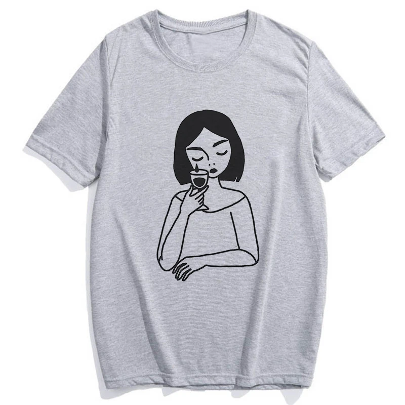

Funny Black And White Cartoon Print Woman Tshirts Korean Version Casual Femme T-Shirts Summer Short Sleeve Tops Ladies Clothes