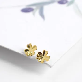 

Simple female four-leaf clover earrings s925 sterling silver earrings hypoallergenic flower small earrings fashion jewelry E204