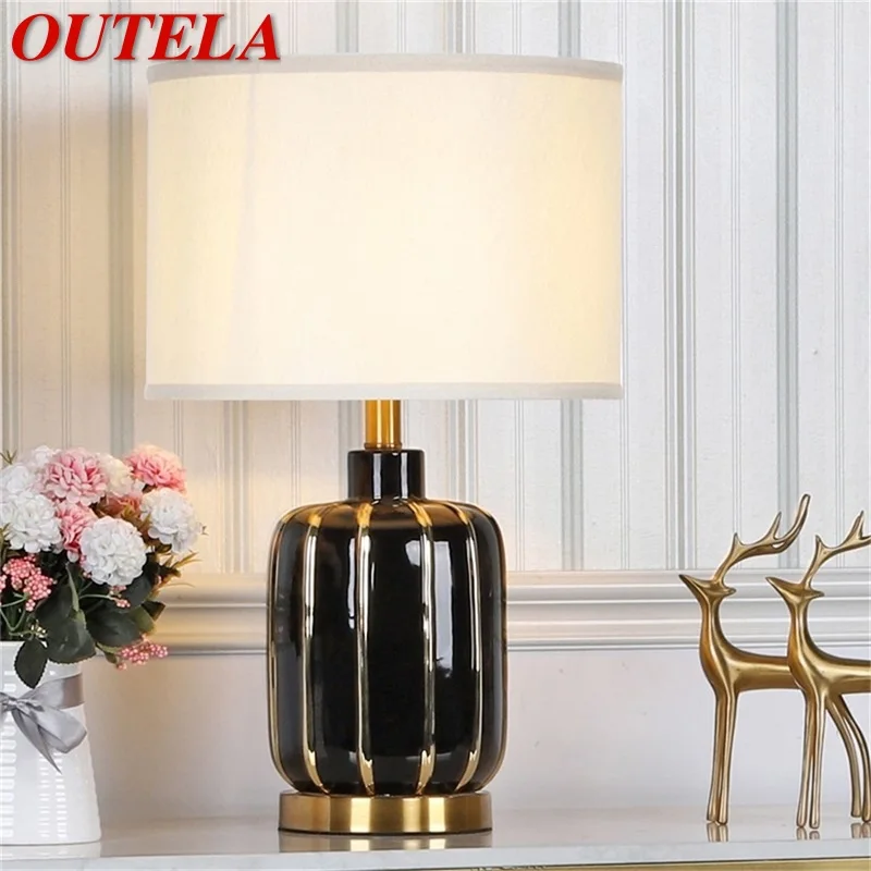 

OUTELA Ceramic Table Lamps Desk Luxury Modern LED Lighting For Home Bedroom