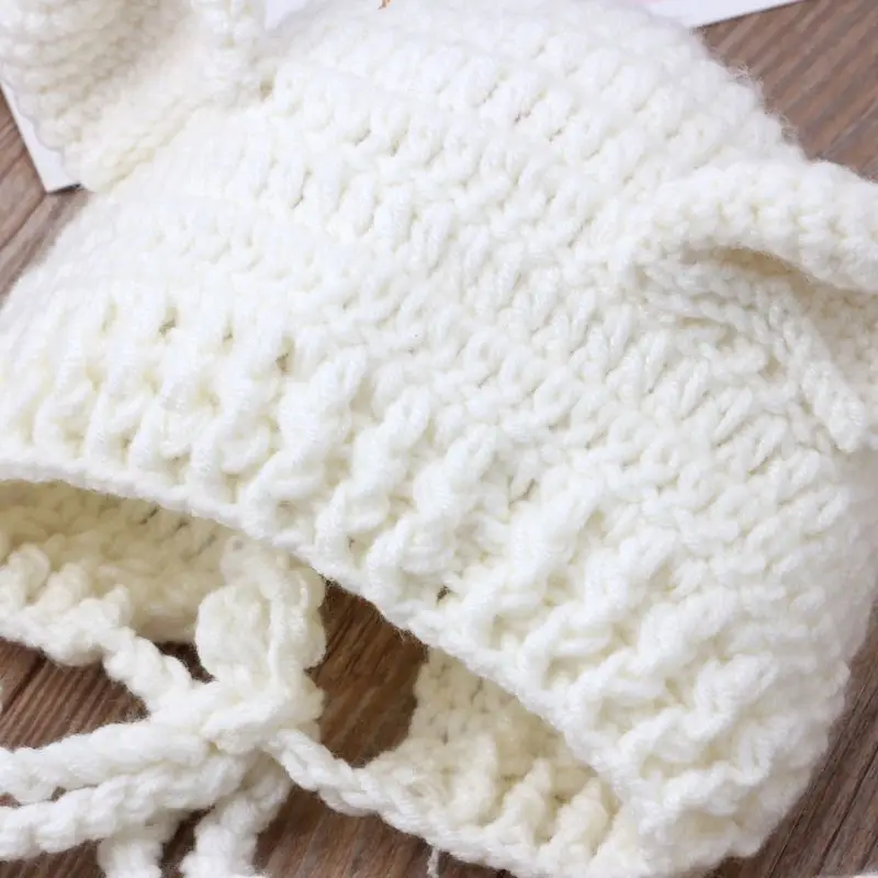 

2019 Cute Newborn Baby Girls Boys Knit Crochet Bear Hat Cap Costume Photography Props