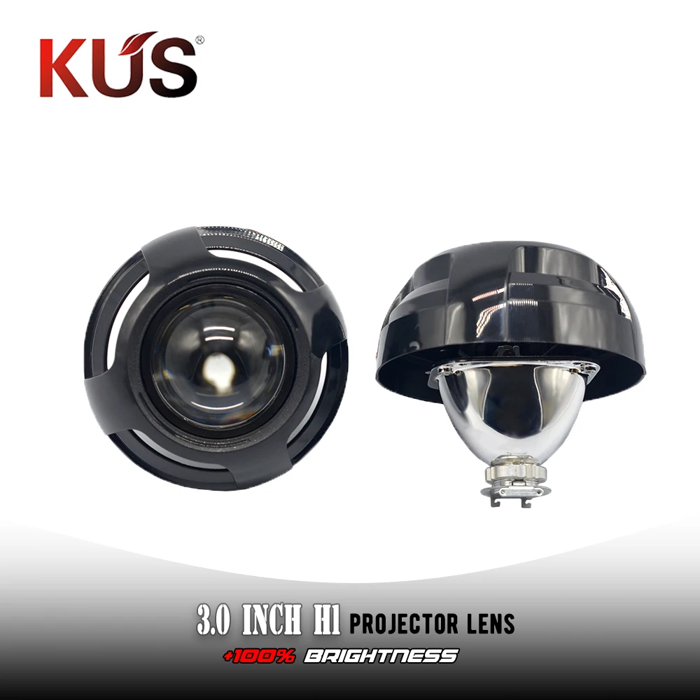 2 штуки 3 0 дюймов ксеноновые линзы для проектора полностью матальные с черными