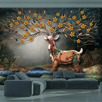 custom photo wallpaper 3d stereo releif elk tree murals living room tv sofa study home decor wall paper 3d modern creative mural