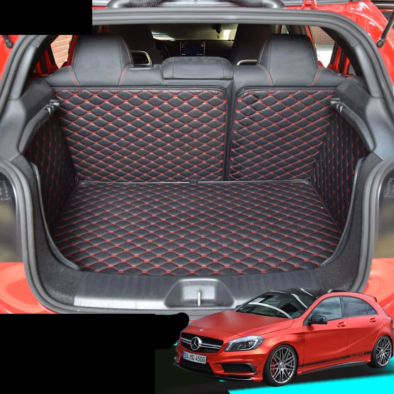 3D кожаный коврик для багажника автомобиля подкладка груза чехол mercedes benz A180 A200 A260