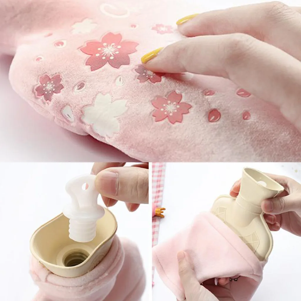 Милые Мультяшные плюшевые грелки для бутылок с горячей водой детские рук