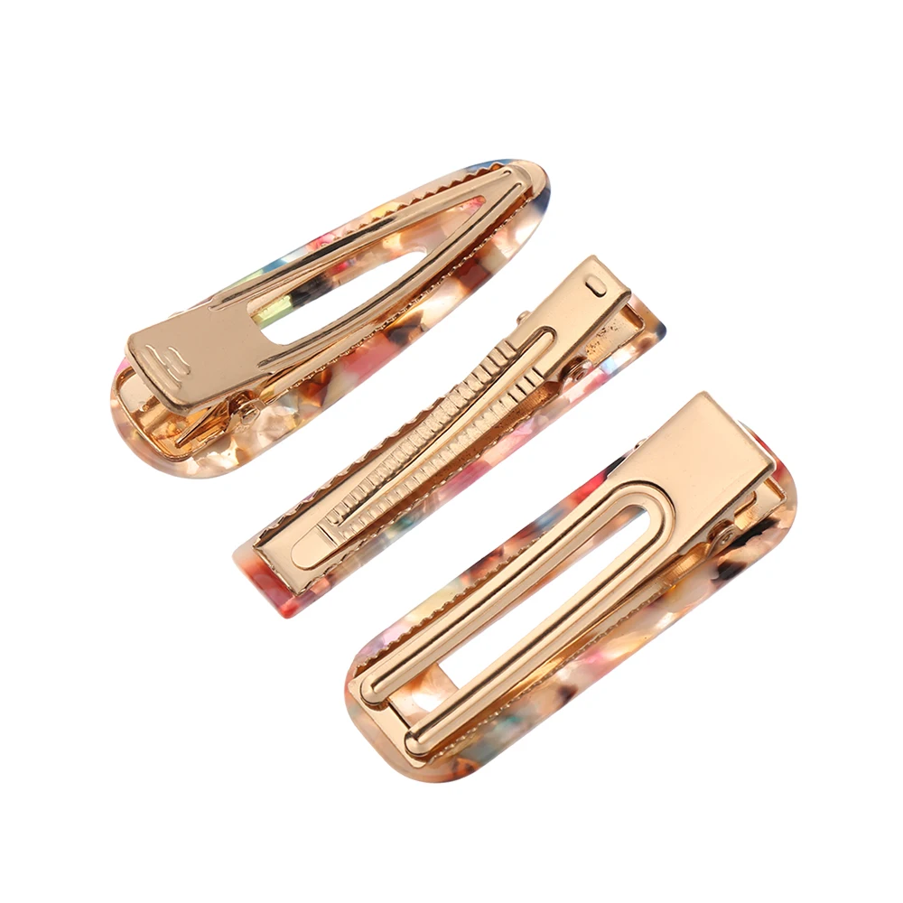 3 Pcs/set Retro Acrylic Hairpin Fashion Leopard Acetic Acid Girl Hair Clip Women Barrettes Styling Accessories Set | Красота и
