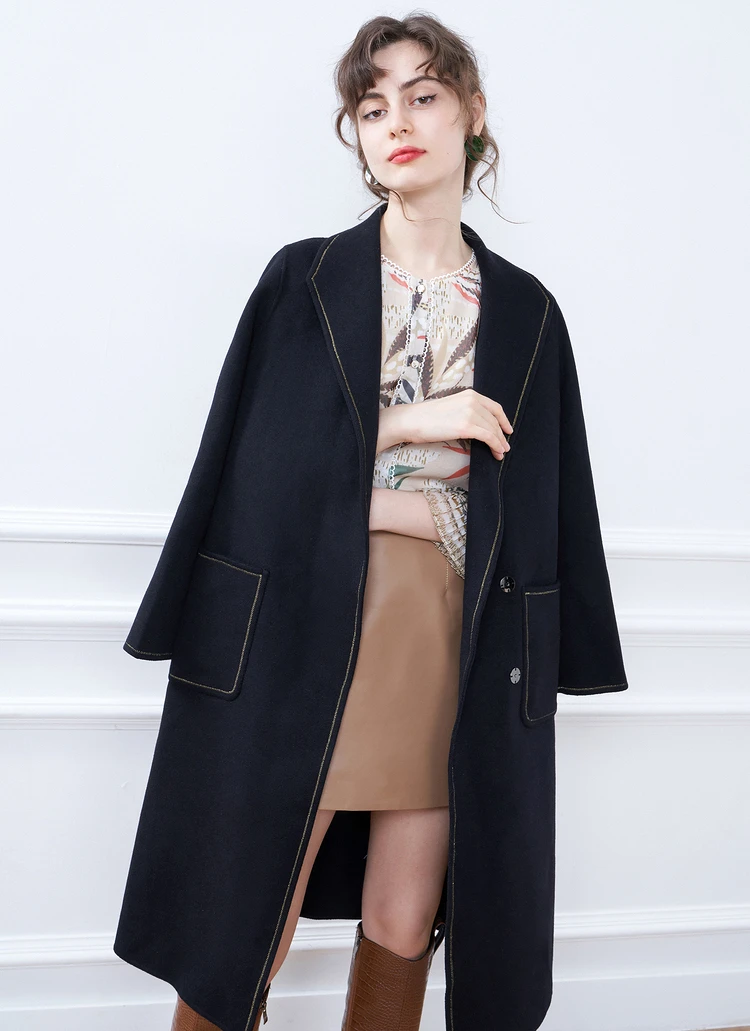 

Женская одежда 2021 Новинка зимы овечьей шерстью длинные лацкан шерстяного пальто