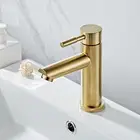 Смеситель для ванной комнаты из твердой латуни смеситель для раковины для холодной и горячей воды кран для раковины с одной ручкой на палубе матовый золотой кран