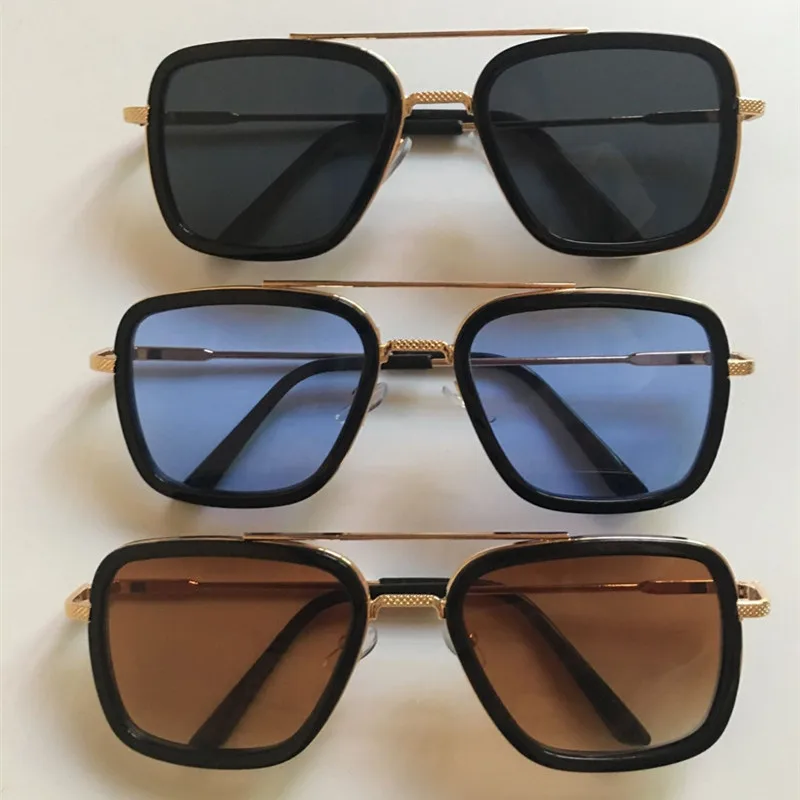 Lentes Tony Stark/детские солнцезащитные очки с металлическим квадратом в винтажном