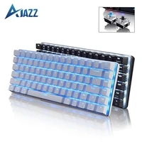 ajazz ak33 mechanical keyboard usb gaming keyboard blue black switch 82 key conflict free rgb 1 color backlit keyboard for pc