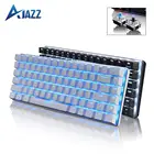 Механическая USB-клавиатура Ajazz AK33, игровая клавиатура, синийчерный переключатель, 82 клавиши, бесконфликтная, RGB 1 цвет, клавиатура с подсветкой для ПК