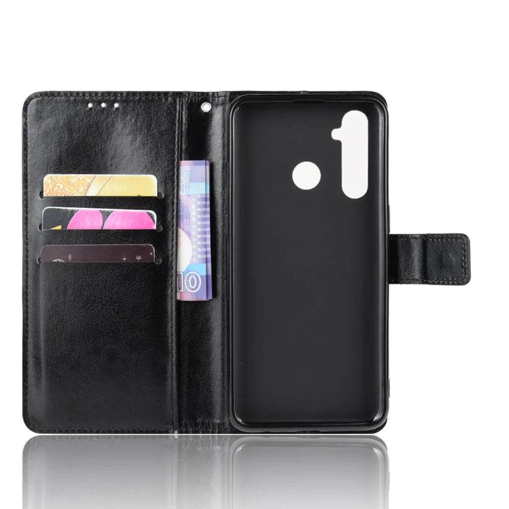 Чехол Realme 5i чехол-книжка из искусственной кожи с кошельком 5 защитный подставкой