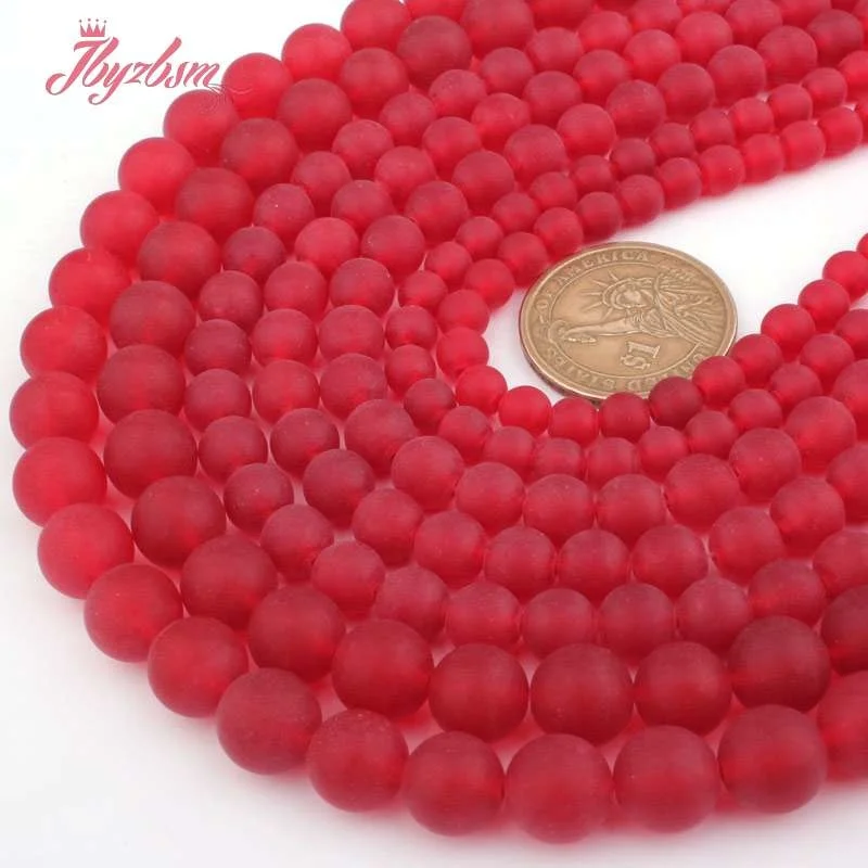 Матовые Круглые бусины 6 8 10 мм шарики красные нефриты каменные для