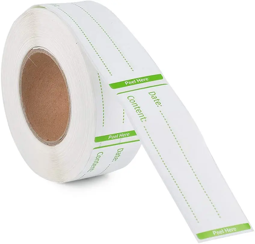 

300 Pieces Removable Food Storage Self-Adhesive Sticker 1 x 3 Inch Refrigerator Freezer Storage Classification Labels (Green)