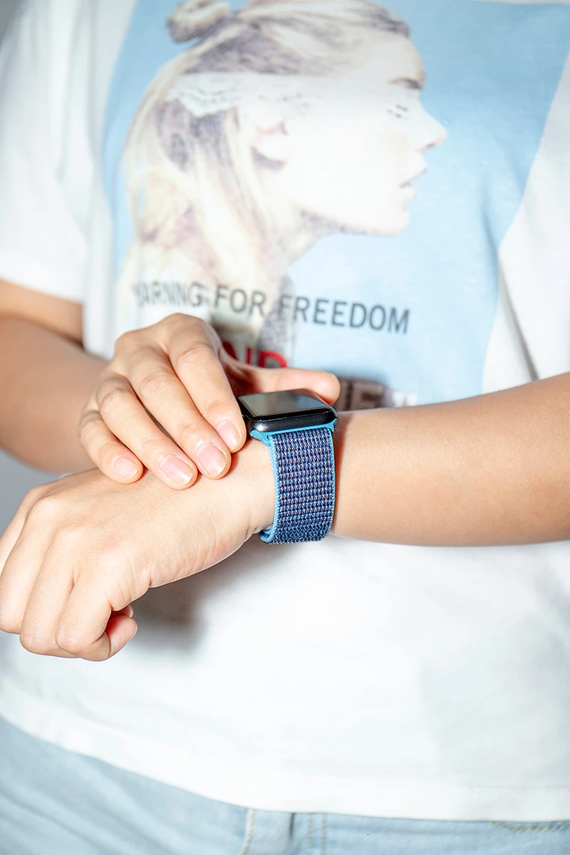 Высококачественный нейлоновый спортивный ремешок для Apple Watch, ремешок 44 мм, серия 5, 4, 3, 2, 1, дышащий тканый ремешок 42 мм, iwatch 40 мм, 38 мм