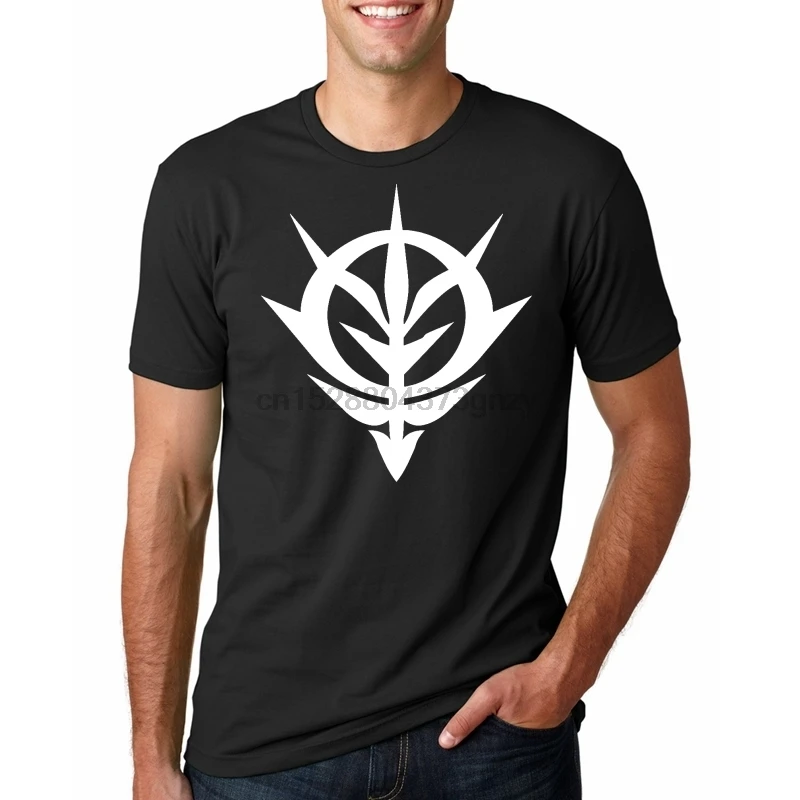 Мужская забавная футболка Zeon Gundam с флагом коротким рукавом и круглым вырезом