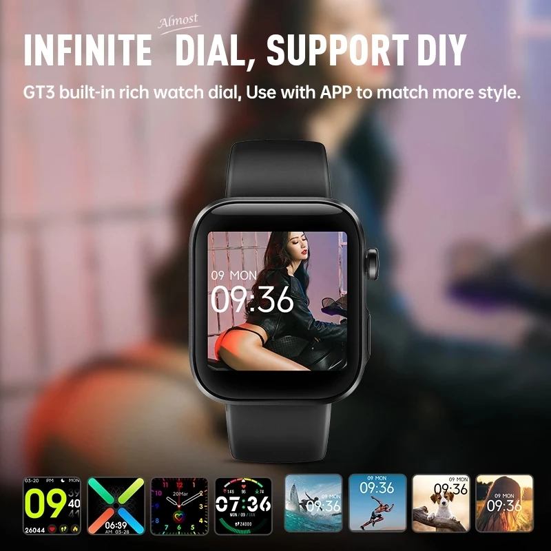 Смарт часы Ninkear GT3 Pro совместимые с Bluetooth SmartWatch функцией вызова пульсометр шагомер