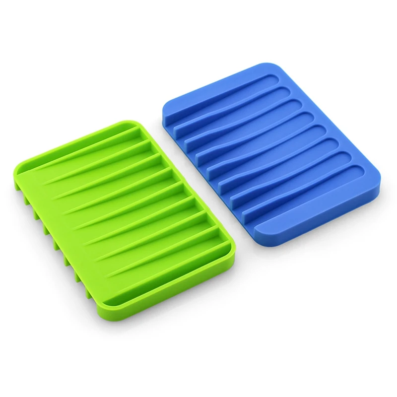 

Bathroom Silicone Soap Holder Non Slip Soap Box Toilet Shower Tray Draining Rack Bathroom Gadgets Soap Dish Soap Tray holder