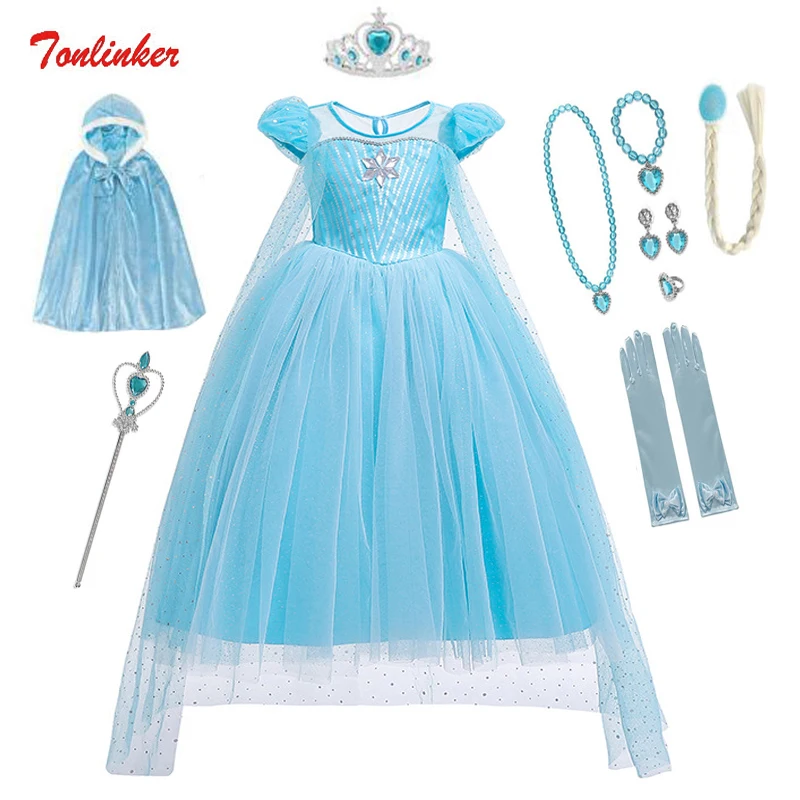 Снежная королева нарядное детское платье принцессы для девочек костюм на