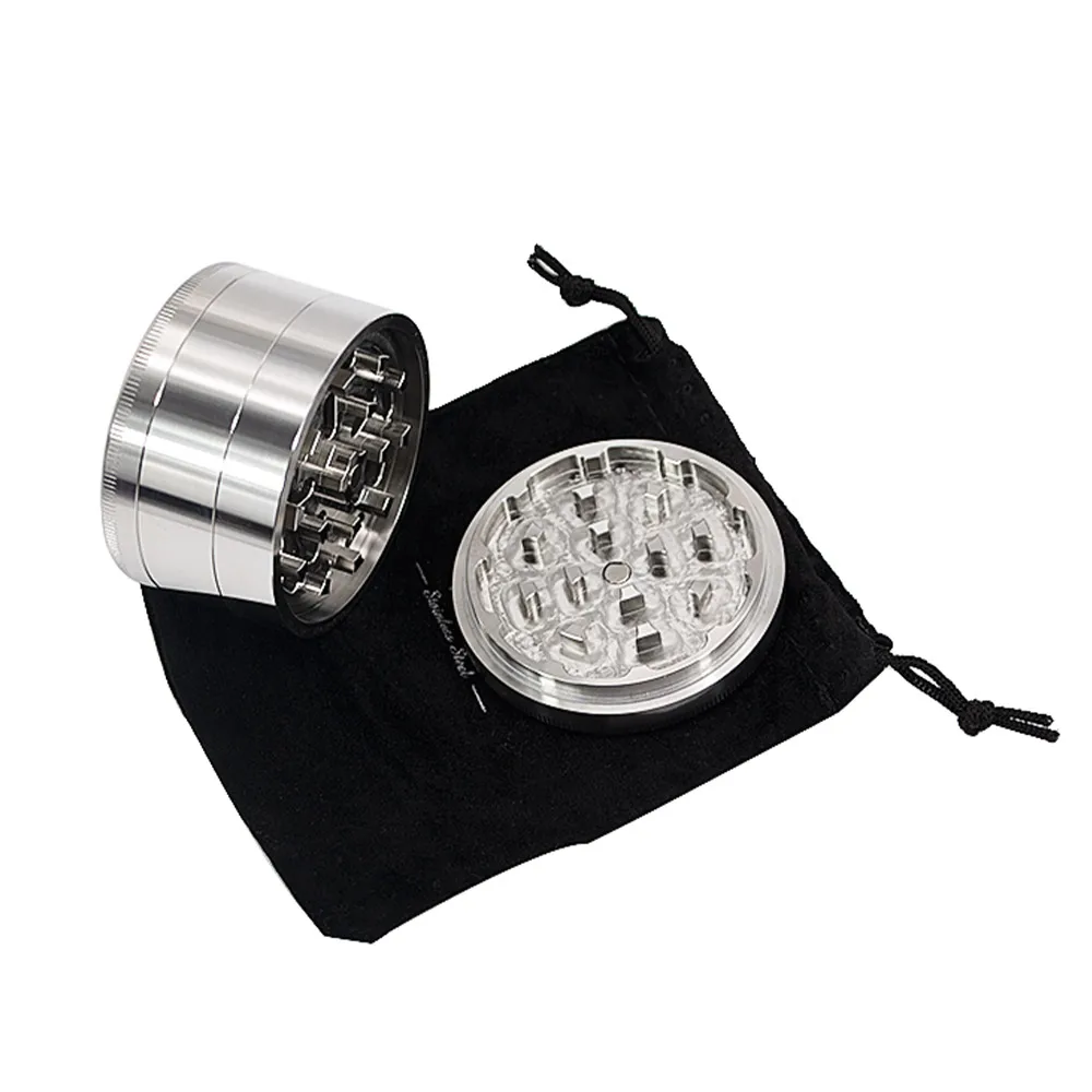 HONEYPUFF Stainless Steel Herb Grinder 64MM Diamond Teeth Heavy Sturdy Metal Herbal Miller Tobacco Pollen Catcher | Дом и сад