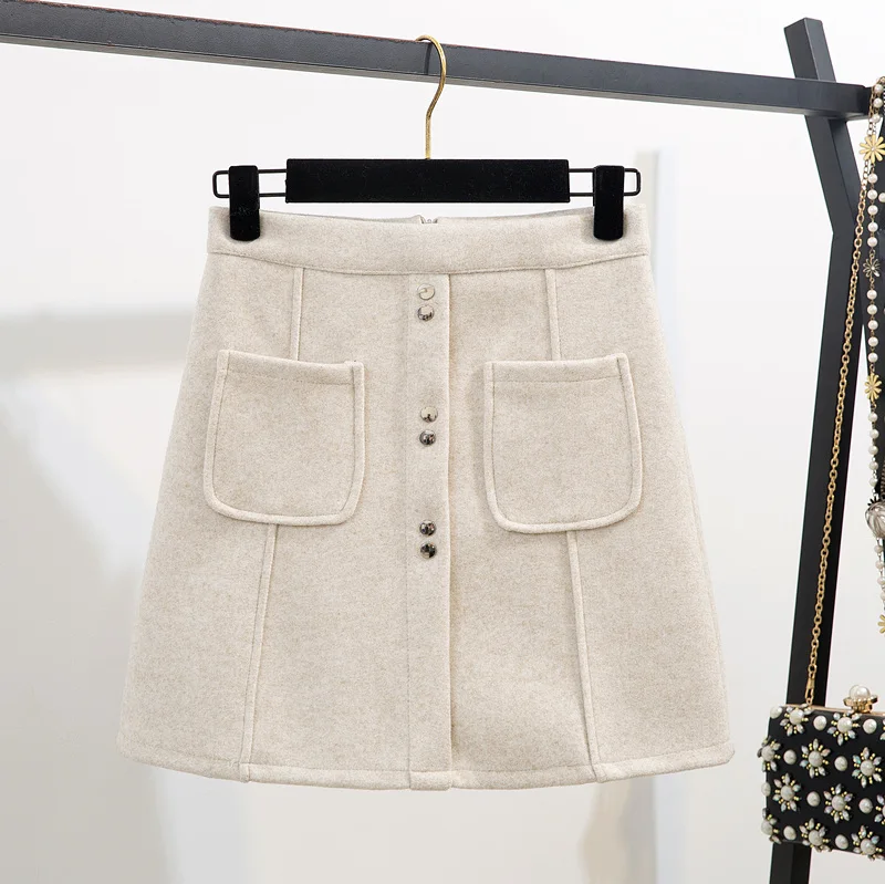 Модные женские юбочные костюмы свитер с высоким воротом Пуловер шерстяные юбки