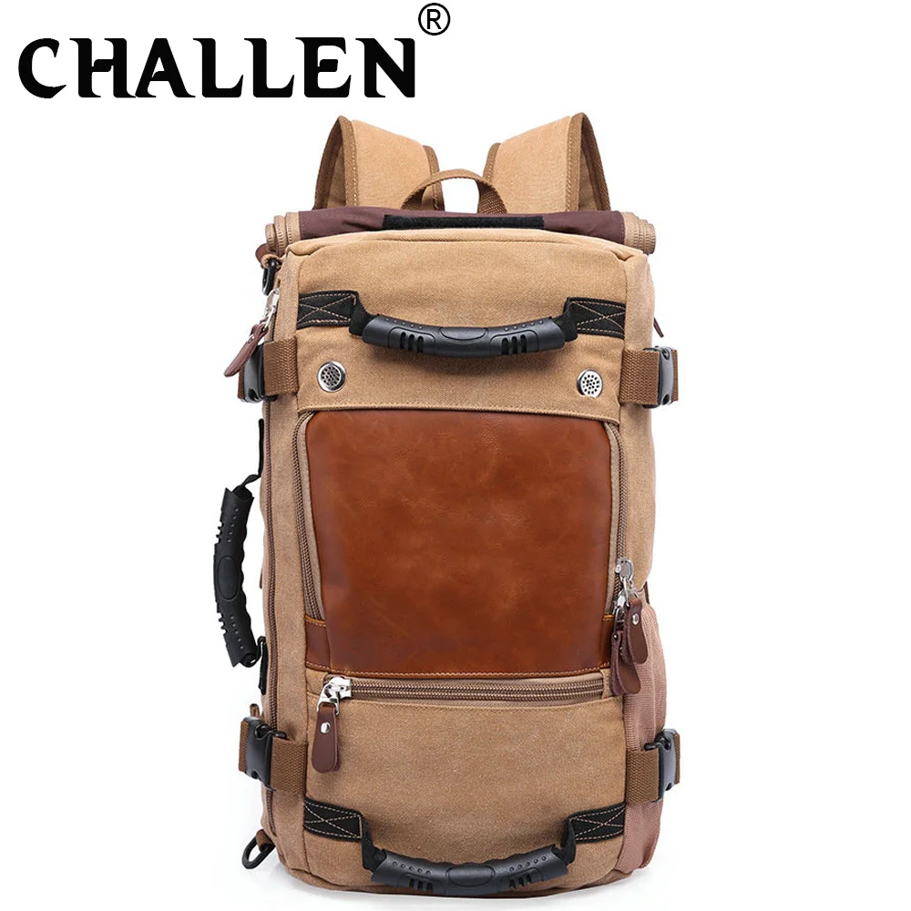 

Men Casual Military Canvas Backpack concise Large Capacity Travel School Rucksacks Multifunction Backpack male Mochila B45-23