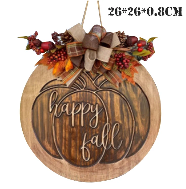 Деревянный резной дверной знак деревенский осенний подвесной орнамент