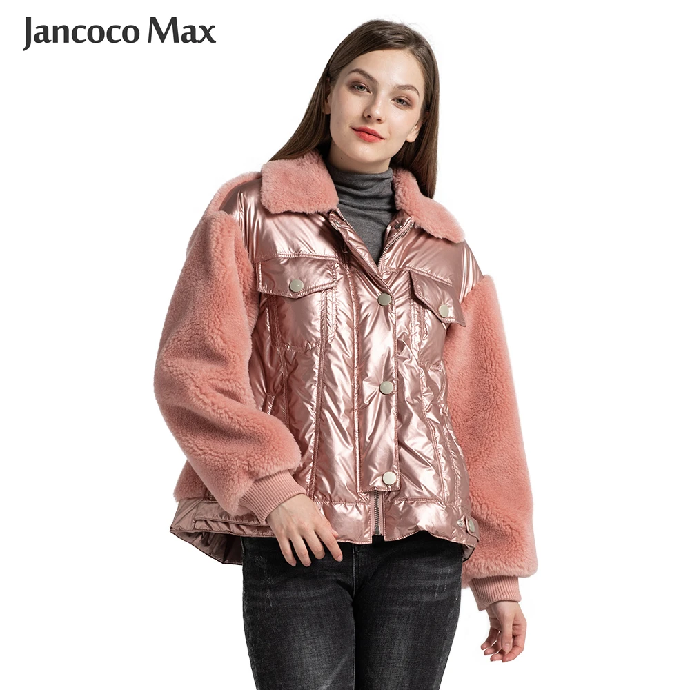 Женская короткая шерстяная куртка на белом утином пуху зимняя верхняя одежда из