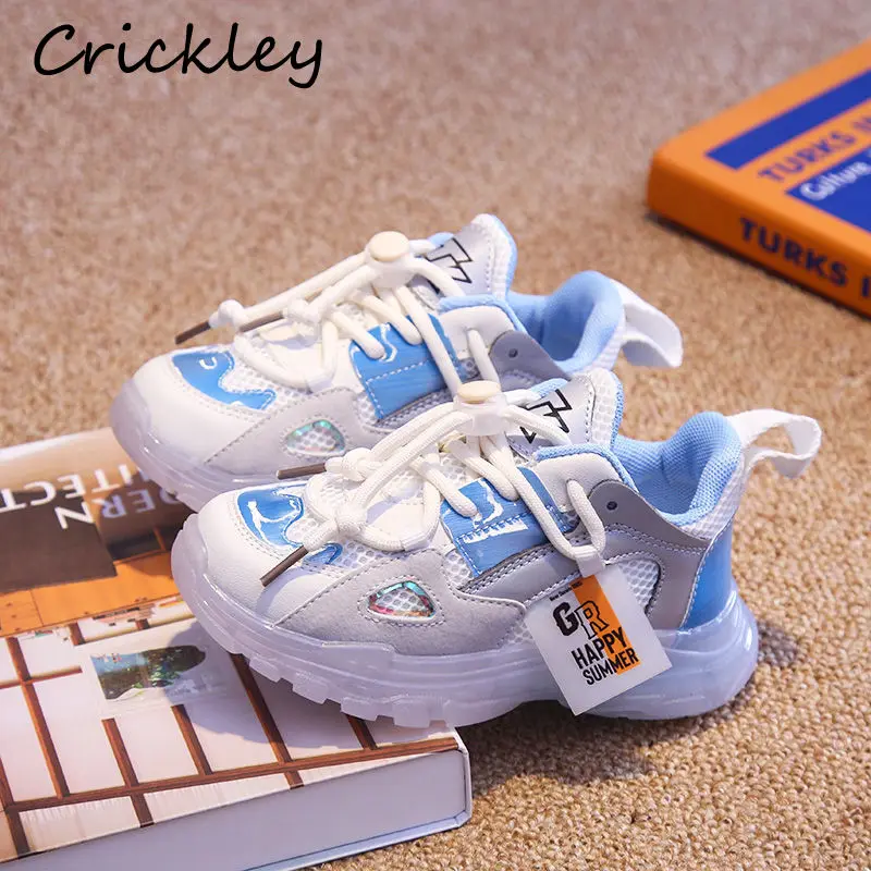 

Spring Kids Shoes Mesh Pu Leather Jelly Bottom Sneakers For Boys Girl Tennis Shoes High Quality Anti Slip Children Sneakers