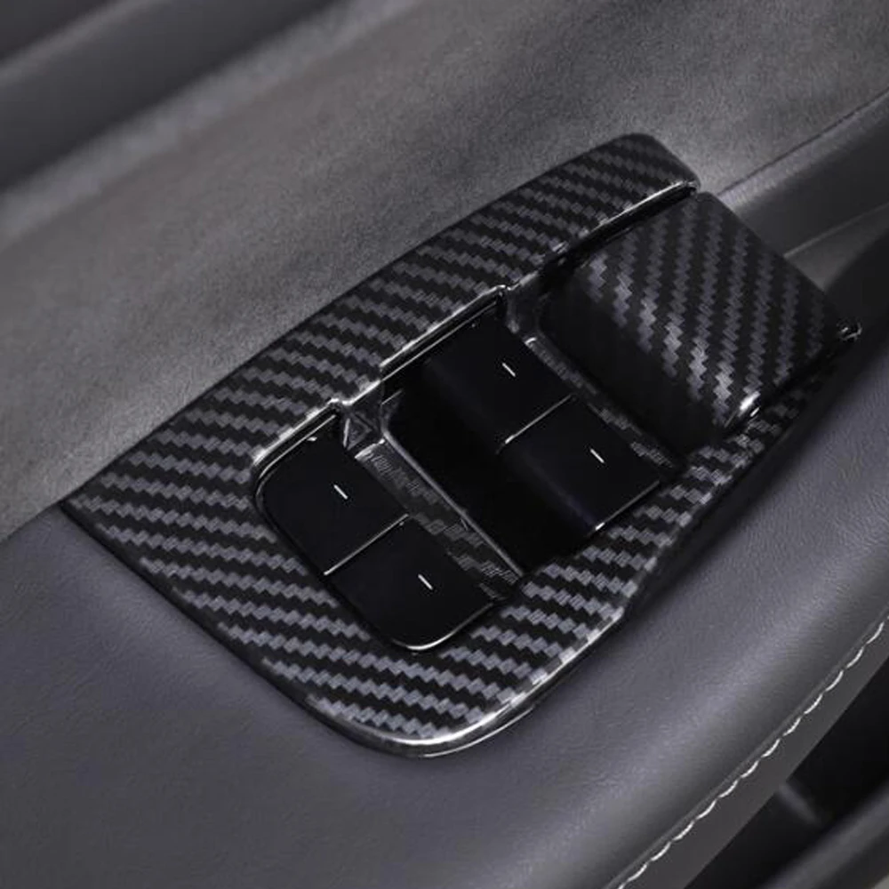 

For Tesla model 3 2017-2019 Accessories Car styling 6pcs/set window button modified ABS Patch Interior cover