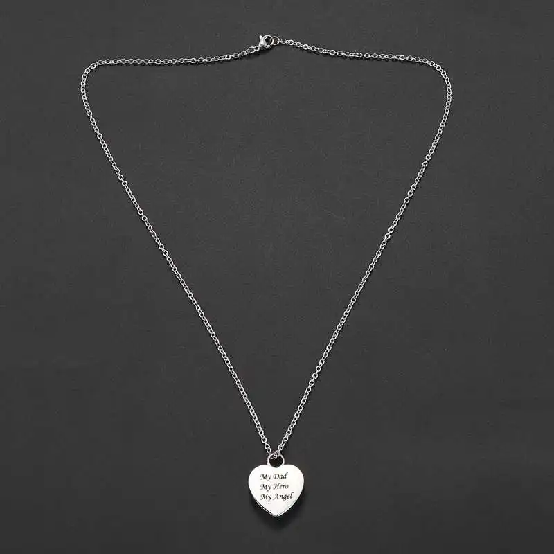 Колье с подвеской Мой папа мой герой ангел из нержавеющей стали | Строительство и