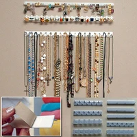 9 in 1 adhesive wall hanging shelf jewelry necklace rings earrings keys display stand rack holder organizer rack sticky hooks