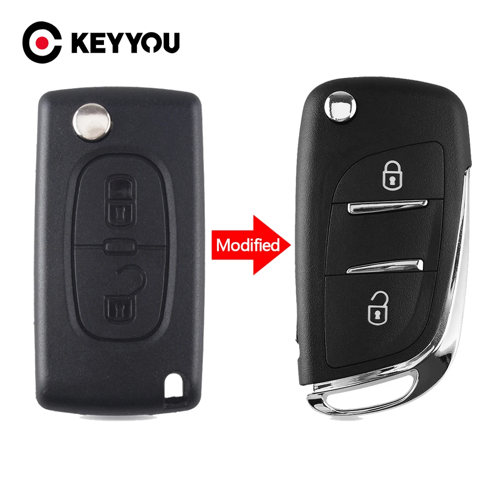KEYYOU 2/3 кнопочный модифицированный Выкидной ключ для автомобиля подходит Citroen PICASSO