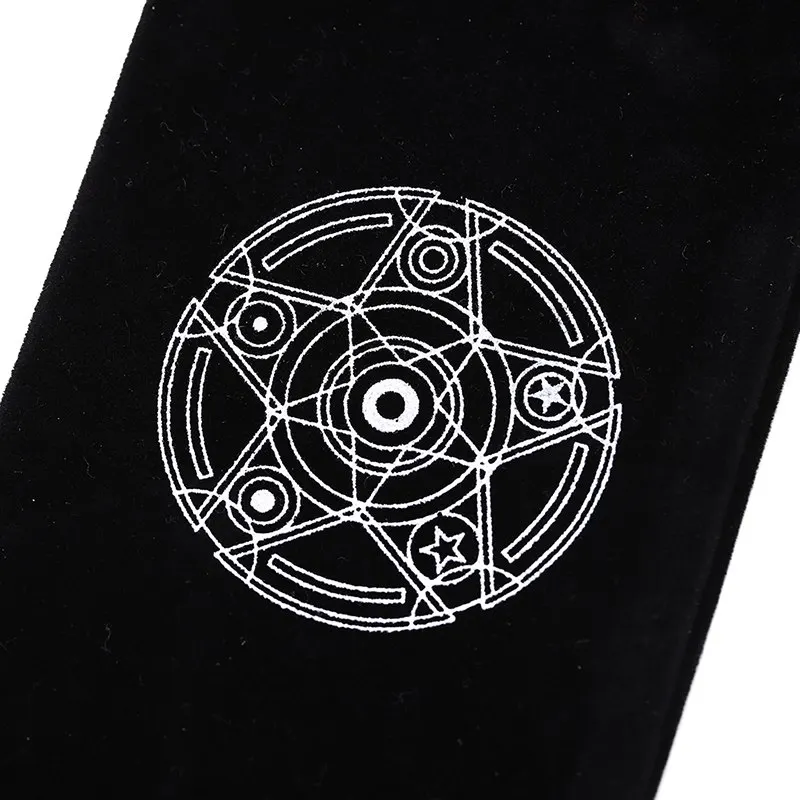 Six Awn Star Velvet Tarot Card Storage Bag Pockets Table Games Board Dixit Protection Embroidery Drawstring Mini Package | Дом и сад