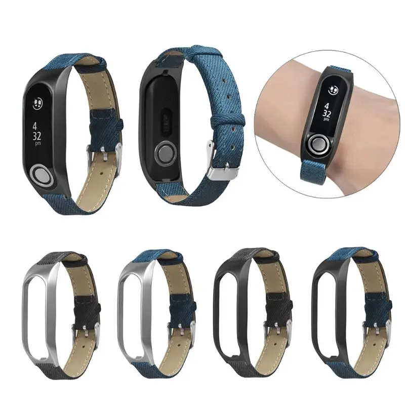 Винтажный кожаный джинсовый холщовый браслет ремешок металлический корпус